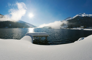 Davosersee Winter Schnee Richtung Tinzenhorn s s