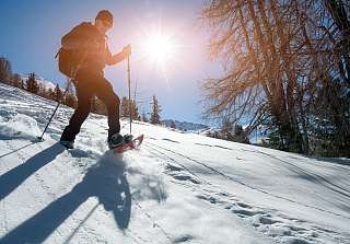 Snowshoe walking in Davos